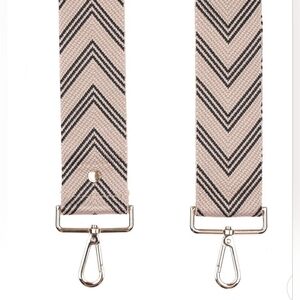 Pom Pom London Strap Stone & Black Chevron Brand New